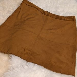 Camel Faux Suede A-line Mini Skirt Size 10